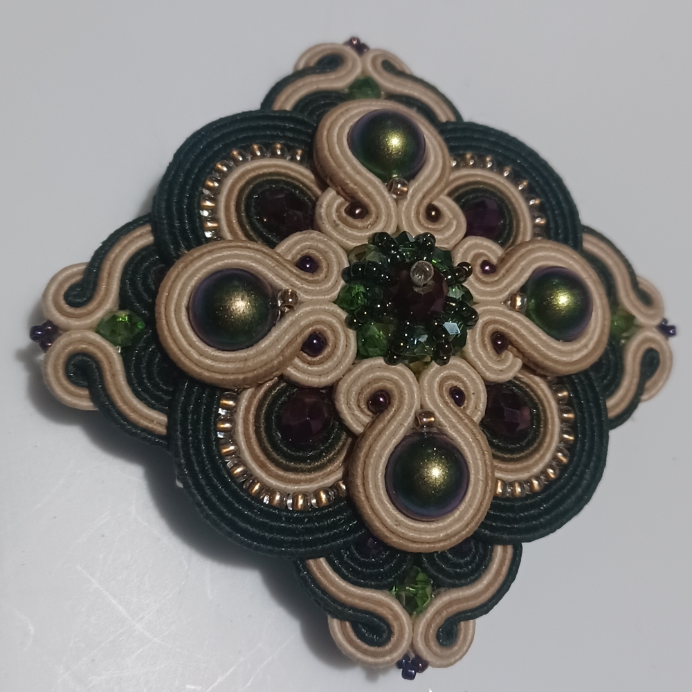 Elegant Multicolor Beaded Brooch